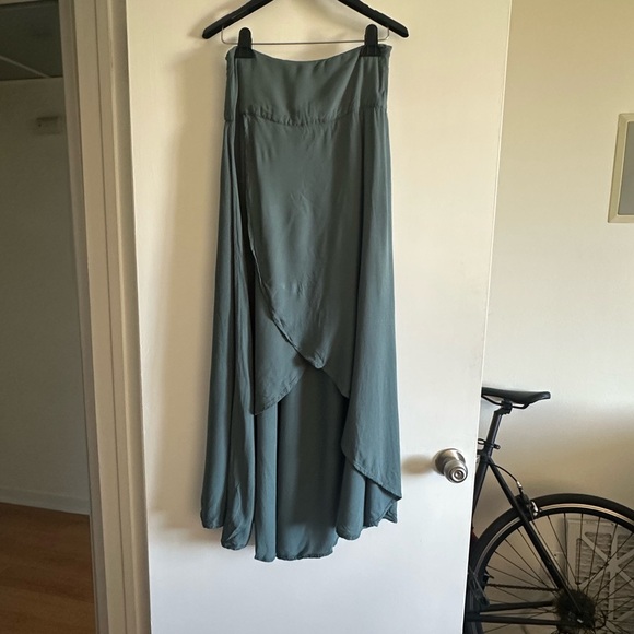O’Neill Ambrioso Dark Sage Green High Low Maxi Skirt size Small EUC - Picture 4 of 11